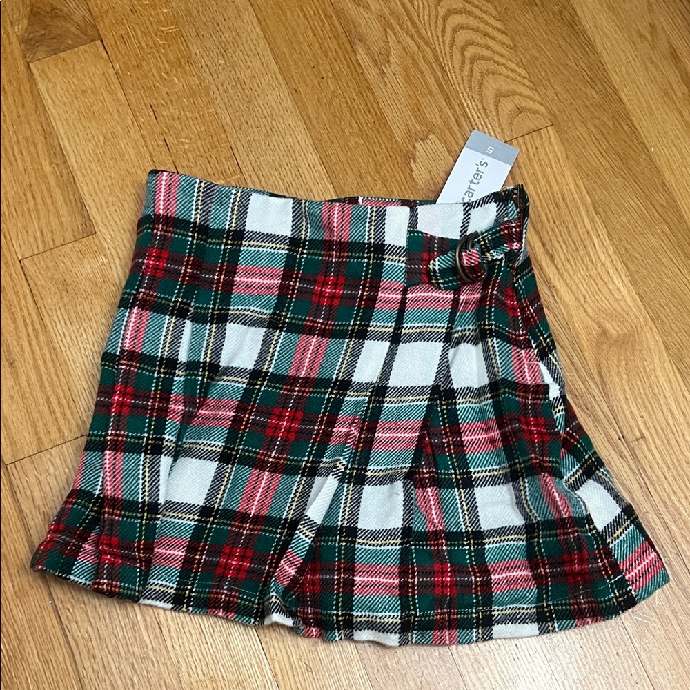 Carter’s Plaid Skirt with Buckle Accent